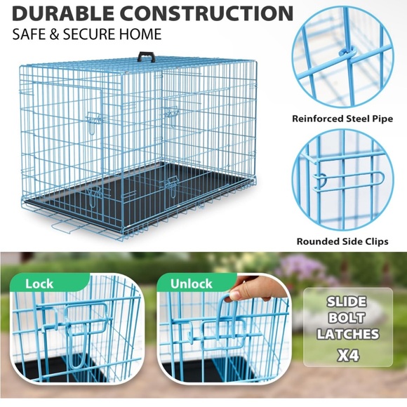 Small and medium bog or cat cage blue divider with bumpers an mat - Picture 4 of 7